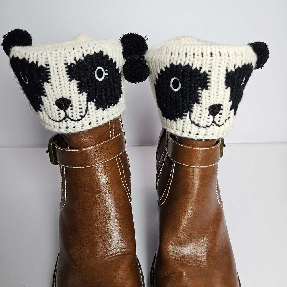 Panda Bear BOHO Style Boot Cuffs Cupcakes and Cartwheels Animal Bootie Cuffs